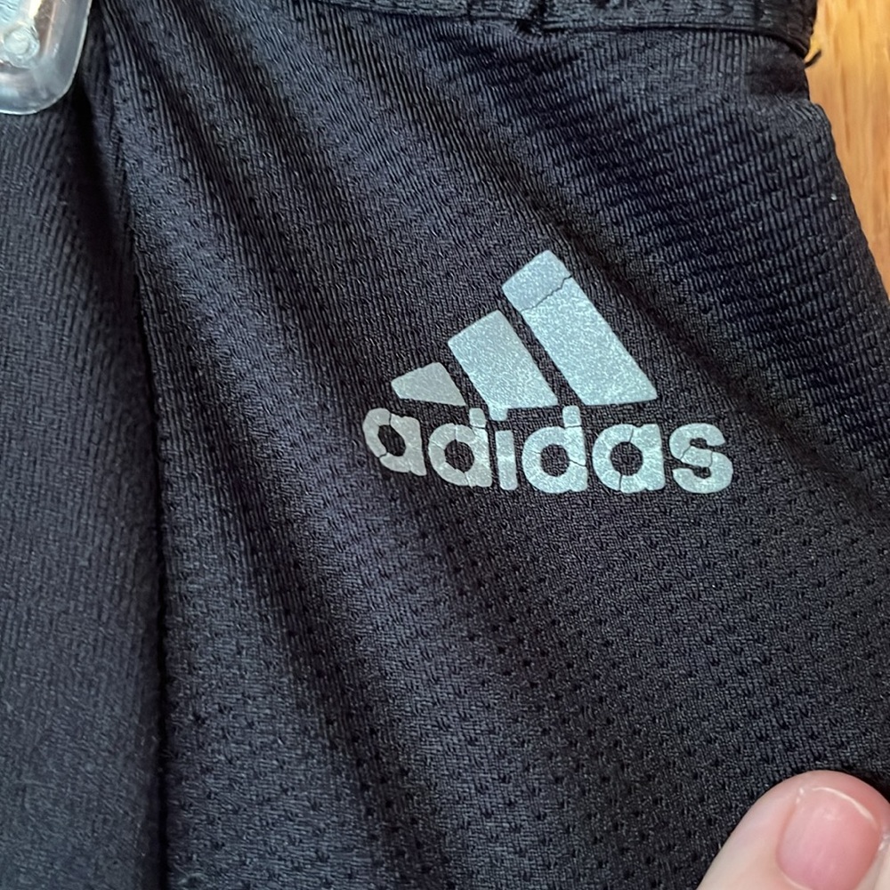 Adidas black LARGE wide leg cropped clima cool pull on pants tonal 3 stripes - Picture 5 of 9
